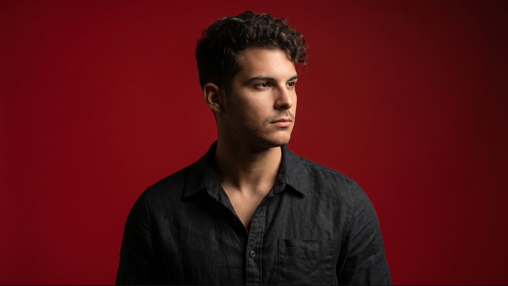 Osvaldo Z — OZART Studio photographer, studio portrait on red