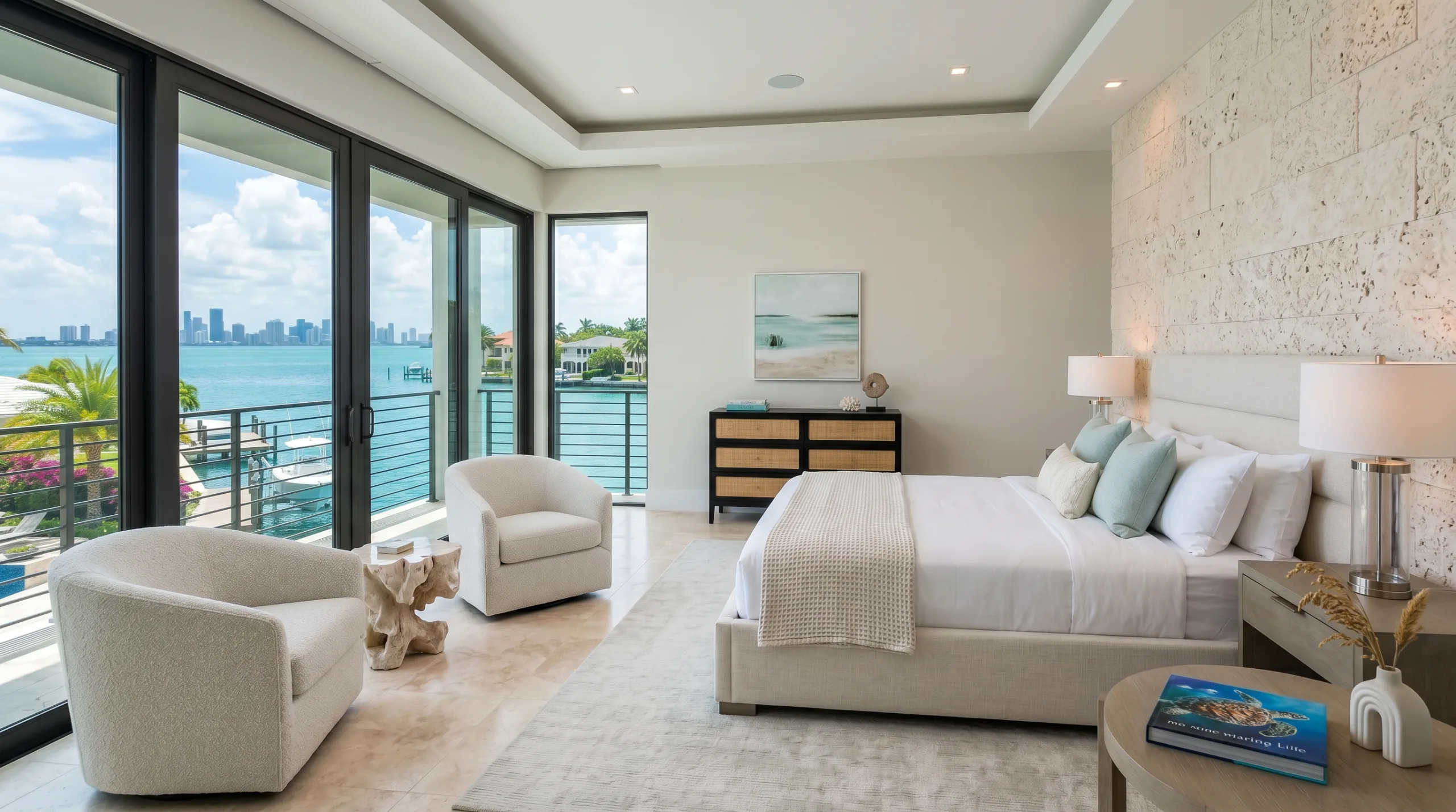 Bedroom with bay view