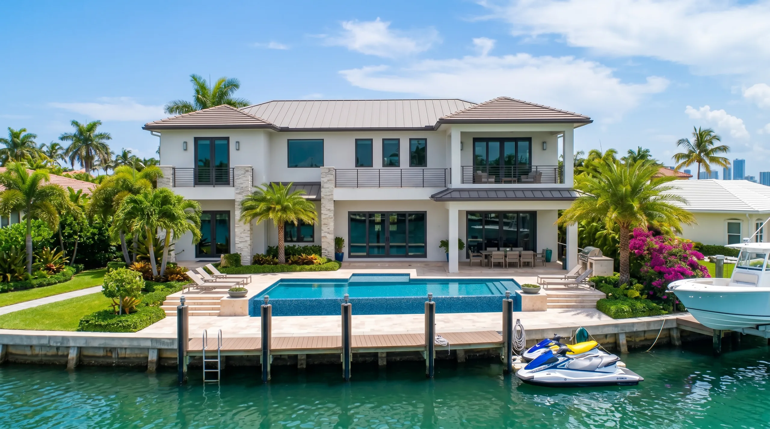 Waterfront estate, pool and dock